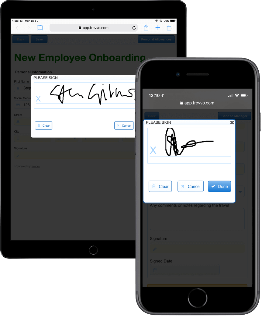 Using frevvo to collect digital signatures