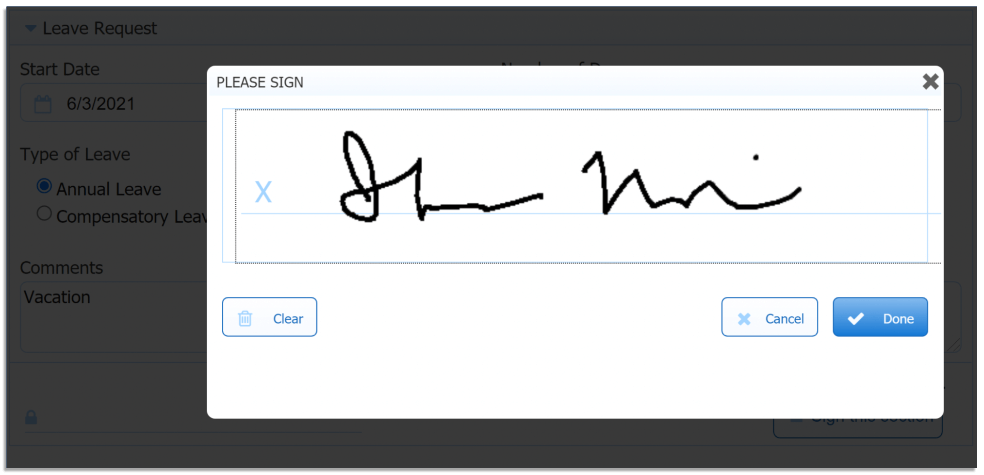 Using frevvo to collect a wet signature