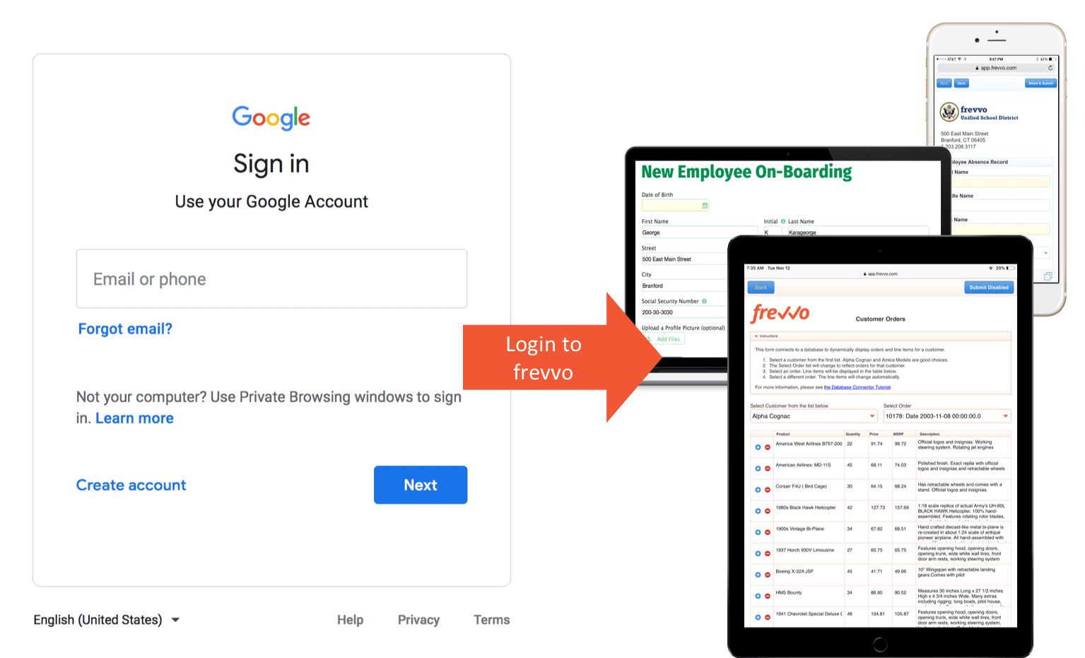 Sign in using your Google account